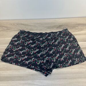 Pink Victoria Secret Sleepwear Shorts Womens XXL Black Pink Logo Casual Cotton